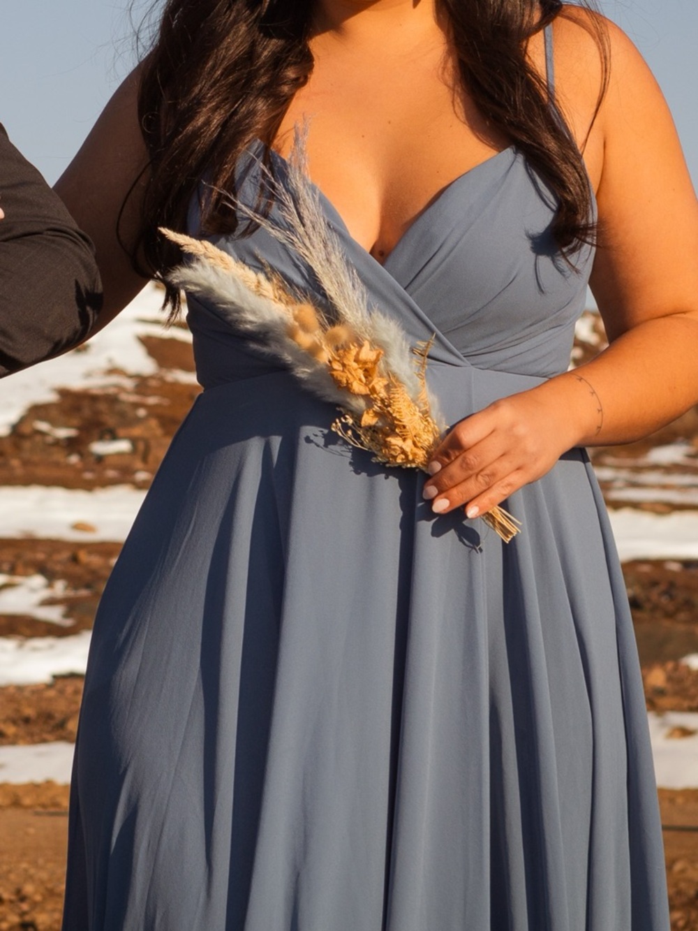 Lulu’s Slate Blue Maxi Dress - Women's Formal Gown - Picture 3 of 6